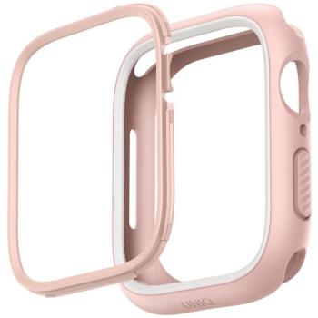 Apple Watch 1-6, SE (40 mm) / Watch 7-8 (41 mm), Műanyag + szilikon védőkeret, szíj nélkül, közepesen ütésálló, 2 db cserélhető kerettel, Uniq Moduo, rózsaszín kép