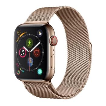 Apple Watch 1-6, SE (42 / 44 mm), fém pótszíj, milánói stílus, mágnes zárral, Devia Elegant, arany kép