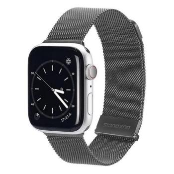 Apple Watch 1-6, SE, SE (2022) (38 / 40 mm) / Watch 7-8 (41 mm), fém pótszíj, mágneses zár, milánói stílus, Dux Ducis Milanese, szürke kép