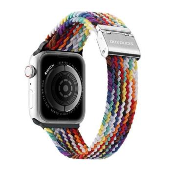 Apple Watch 1-6, SE, SE (2022) (38 / 40 mm) / Watch 7-8 (41 mm), textíl pótszíj, állítható, szivárvány minta, Dux Ducis Mixture, mintás kép