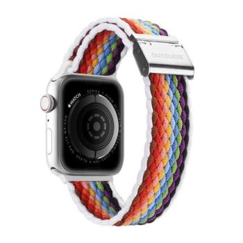 Apple Watch 1-6, SE, SE (2022) (38 / 40 mm) / Watch 7-8 (41 mm), textíl pótszíj, állítható, világos színű csíkos minta, Dux Ducis Mixture, mintás kép