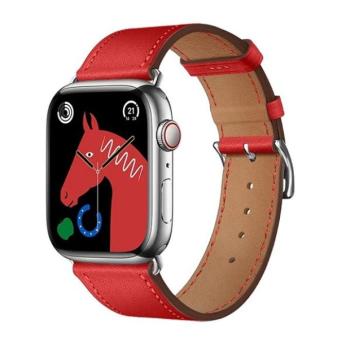 Apple Watch 1-6, SE, SE (2022) (42 / 44 mm) / Watch 7-8 (45 mm) / Watch Ultra (49 mm), bőr pótszíj, állítható, Hoco WA17, piros kép