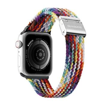 Apple Watch 1-6, SE, SE (2022) (42 / 44 mm) / Watch 7-8 (45 mm) / Watch Ultra (49 mm), textíl pótszíj, állítható, szivárvány minta, Dux Ducis Mixture, mintás kép