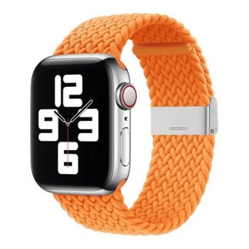 Apple Watch 1-6, SE, SE (2022) (42 / 44 mm) / Watch 7-9 (45 mm) / Watch Ultra (49 mm), textíl pótszíj, állítható, szőtt stílusú, narancssárga kép