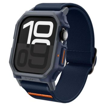 Apple Watch 10-11 (46 mm), textíl pótszíj, szilikon keret, közepesen ütésálló, Spigen Lite Fite Pro, sötétkék kép
