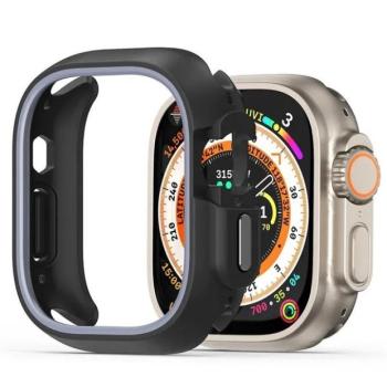 Apple Watch 10 (42 mm), Műanyag + szilikon védőkeret, szíj nélkül, közepesen ütésálló, Dux Ducis Bamo, sötétszürke kép