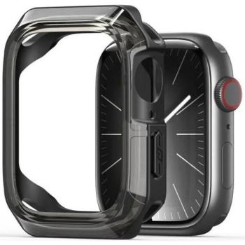 Apple Watch 10 (42 mm), Műanyag + szilikon védőkeret, szíj nélkül, közepesen ütésálló, Dux Ducis Tamo, átlátszó/fekete kép