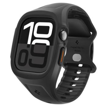 Apple Watch 10 (46 mm), Szilikon védőkeret és szíj, Spigen Liquid Air Pro, fekete kép
