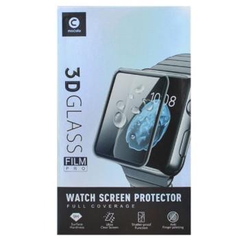 Apple Watch 4 (40 mm), Kijelzővédő fólia, ütésálló fólia (az íves részre is!), Tempered Glass (edzett üveg), 3D full Cover, Mocolo, fekete kép