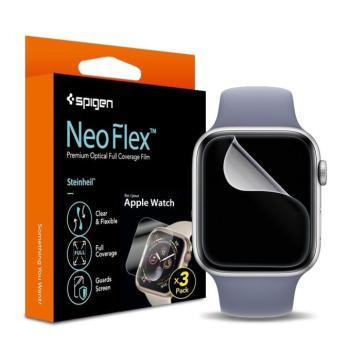 Apple Watch 4-5 (40 mm), Kijelzővédő fólia (az íves részre is!), Spigen Neo Flex HD, Clear Prémium, 3 db / csomag kép