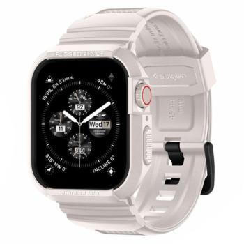 Apple Watch 4 / 5 / 6 / 7 / 8 / 9 / SE / SE 2 okosóra tok és szíj, 44mm / 45mm, TPU / szilikon, bézs, Spigen Rugged Armor Pro kép