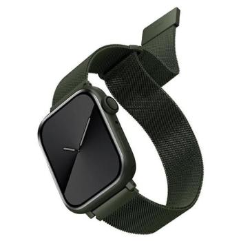 Apple Watch 4/5/6/7/8/9/SE/SE (2022), okosóra szíj, fém, zöld, 38/40/41mm, UNIQ kép
