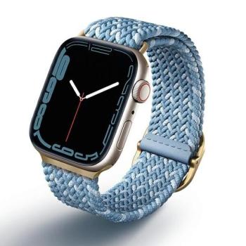 Apple Watch 4/5/6/7/8/9/SE/SE (2022), okosóra szíj, kék, fonott, 38/40/41mm, UNIQ kép