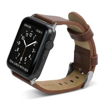 Apple Watch 4/5/6/7/SE, okosóra szíj, bőr, barna, 42/44/45mm, LUX kép