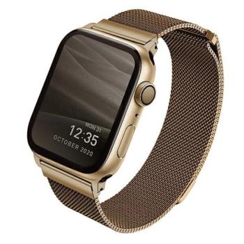 Apple Watch 4/5/6/7/SE, okosóra szíj, fém, arany, 42/44/45mm, UNIQ kép