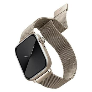 Apple Watch 4/5/6/7/SE, okosóra szíj, fém, ezüst &quot;starlight&quot;, 38/40/41mm, UNIQ kép