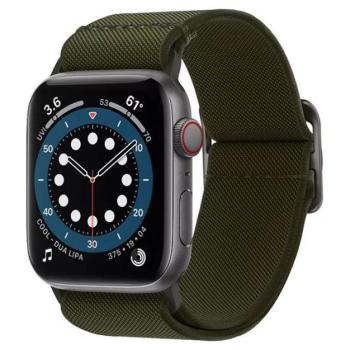 Apple Watch 4/5/6/7/SE, okosóra szíj, szövet, zöld, 42/44/45mm, Spigen kép
