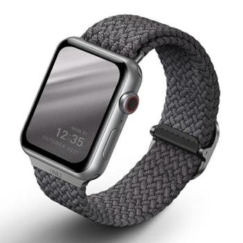 Apple Watch 4/5/6/7/SE, okosóra szíj, szürke, fonott, 38/40/41mm, UNIQ kép