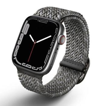 Apple Watch 4/5/6/7/SE, okosóra szíj, szürke, fonott, 42/44/45mm, UNIQ kép