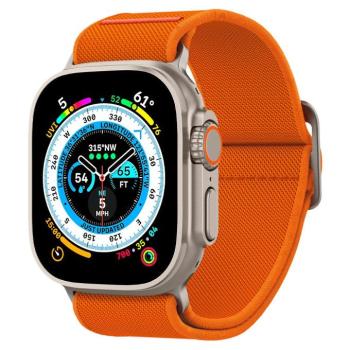 Apple Watch 4-6, SE (42 / 44mm), Watch 7-9 (45mm), Watch Ultra (49mm), szövet pótszíj, Spigen Lite Fit Ultra, narancssárga kép