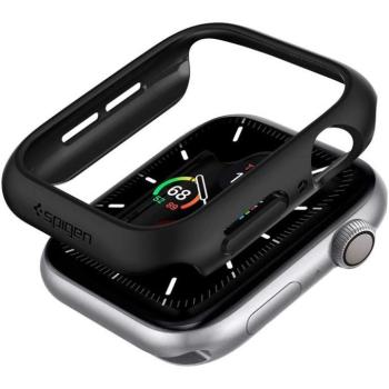 Apple Watch 4-6, SE (44mm), Műanyag védőkeret, szíj nélkül, Spigen Thin Fit, fekete kép