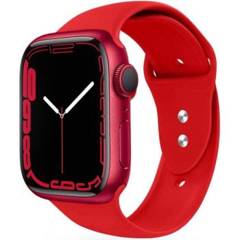 Apple Watch 4-6, SE, SE (2022) (38 / 40 mm) / Watch 7-9 (41 mm), szilikon pótszíj, állítható, két lyukas rögzítés, TP IconBand, piros kép