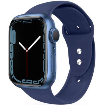 Apple Watch 4-6, SE, SE (2022) (38 / 40 mm) / Watch 7-9 (41 mm), szilikon pótszíj, állítható, két lyukas rögzítés, TP IconBand, sötétkék kép