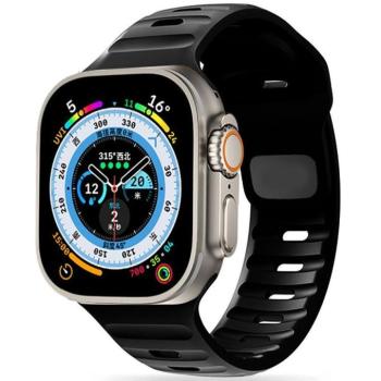 Apple Watch 4-6, SE, SE (2022) (38 / 40 mm) / Watch 7-9 (41 mm), szilikon pótszíj, állítható, TP IconBand Line, fekete kép