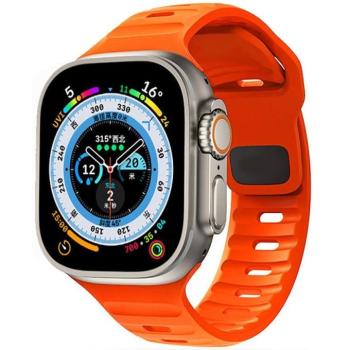 Apple Watch 4-6, SE, SE (2022) (38 / 40 mm) / Watch 7-9 (41 mm), szilikon pótszíj, állítható, TP IconBand Line, narancssárga kép