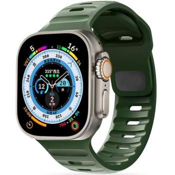 Apple Watch 4-6, SE, SE (2022) (38 / 40 mm) / Watch 7-9 (41 mm), szilikon pótszíj, állítható, TP IconBand Line, sötétzöld kép