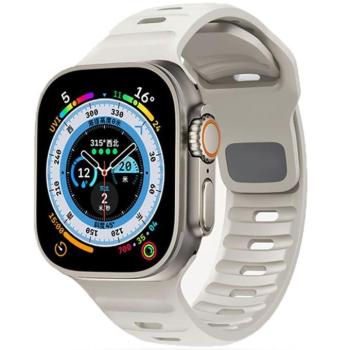 Apple Watch 4-6, SE, SE (2022) (38 / 40 mm) / Watch 7-9 (41 mm), szilikon pótszíj, állítható, TP IconBand Line, szürke kép