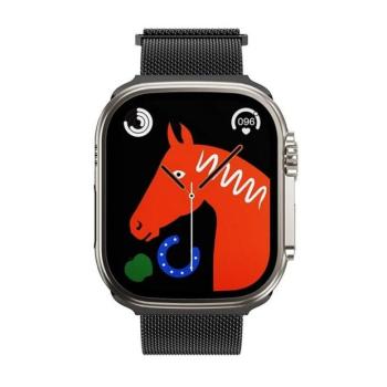 Apple Watch 4-6, SE, SE (2022) (38 / 40 mm) / Watch 7-9 (41 mm) / Watch 10 (42 mm), fém pótszíj, mágneses zár, milánói stílus, Hoco AS101, fekete kép