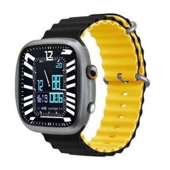 Apple Watch 4-6, SE, SE (2022) (38 / 40 mm) / Watch 7-9 (41 mm) / Watch 10 (42 mm), szilikon pótszíj, állítható, hullámos kialakítás, kétszínű, Devia Sport6, fekete/sárga kép