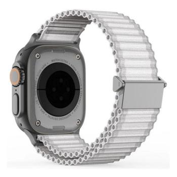 Apple Watch 4-6, SE, SE (2022) (38 / 40 mm) / Watch 7-9 (41 mm) / Watch 10 (42 mm), textíl pótszíj, nylon, állítható, hullámos kialakítású akasztórész, Dux Ducis YC, fehér kép