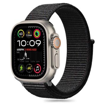 Apple Watch 4-6, SE, SE (2022) (38 / 40 mm) / Watch 7-9 (41 mm) / Watch 10 (42 mm), textíl pótszíj, nylon, állítható, légáteresztő, TP Nylon, fekete kép