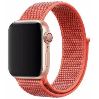 Apple Watch 4-6, SE, SE (2022) (38 / 40 mm) / Watch 7-9 (41 mm) / Watch 10 (42 mm), textíl pótszíj, szilikon keret, állítható, Devia Delux Sport3, narancssárga kép