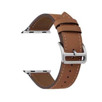 Apple Watch 4-6, SE, SE (2022) (38 / 40 mm) / Watch 7-9 (41 mm) / Watch 10 (42 mm), valódi bőr pótszíj, állítható, barna kép