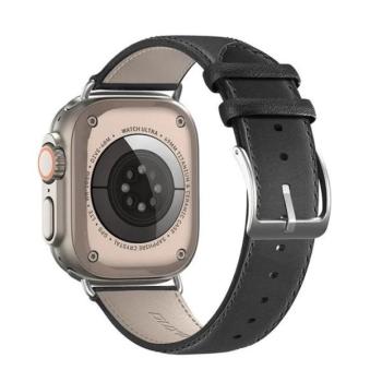 Apple Watch 4-6, SE, SE (2022) (38 / 40 mm) / Watch 7-9 (41 mm) / Watch 10 (42 mm), valódi bőr pótszíj, állítható, Dux Ducis YS, fekete kép