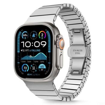 Apple Watch 4-6, SE, SE (2022) (42 / 44 mm) / Watch 7-9 (45 mm) / Watch 10 (46 mm) / Watch Ultra 1-2 (49 mm), fém pótszíj, TP LinkBand, ezüst kép