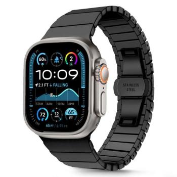 Apple Watch 4-6, SE, SE (2022) (42 / 44 mm) / Watch 7-9 (45 mm) / Watch 10 (46 mm) / Watch Ultra 1-2 (49 mm), fém pótszíj, TP LinkBand, fekete kép
