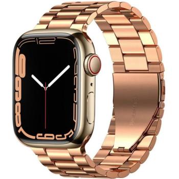 Apple Watch 4-6, SE, SE (2022) (42 / 44 mm) / Watch 7-9 (45 mm) / Watch 10 (46 mm) / Watch Ultra 1-2 (49 mm), fém pótszíj, TP Stainless, vörösarany kép