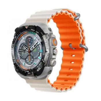 Apple Watch 4-6, SE, SE (2022) (42 / 44 mm) / Watch 7-9 (45 mm) / Watch 10 (46 mm) / Watch Ultra 1-2 (49 mm), szilikon pótszíj, állítható, hullámos kialakítás, kétszínű, Devia Sport6, barna/narancssárga kép