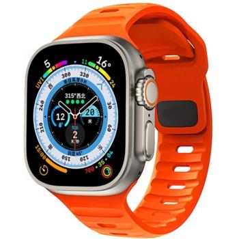 Apple Watch 4-6, SE, SE (2022) (42 / 44 mm) / Watch 7-9 (45 mm) / Watch 10 (46 mm) / Watch Ultra 1-2 (49 mm), szilikon pótszíj, állítható, TP IconBand Line, narancssárga kép