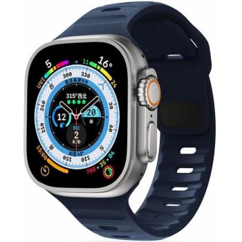 Apple Watch 4-6, SE, SE (2022) (42 / 44 mm) / Watch 7-9 (45 mm) / Watch 10 (46 mm) / Watch Ultra 1-2 (49 mm), szilikon pótszíj, állítható, TP IconBand Line, sötétkék kép