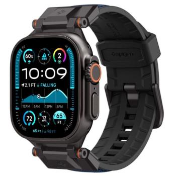 Apple Watch 4-6, SE, SE (2022) (42 / 44 mm) / Watch 7-9 (45 mm) / Watch 10 (46 mm) / Watch Ultra 1-2 (49 mm), szilikon pótszíj, fém csatlakozással, Spigen DuraPro Armor, sötétkék kép