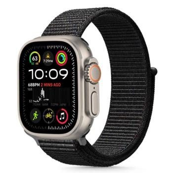 Apple Watch 4-6, SE, SE (2022) (42 / 44 mm) / Watch 7-9 (45 mm) / Watch 10 (46 mm) / Watch Ultra 1-2 (49 mm), textíl pótszíj, nylon, állítható, légáteresztő, TP Nylon, fekete kép