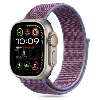 Apple Watch 4-6, SE, SE (2022) (42 / 44 mm) / Watch 7-9 (45 mm) / Watch 10 (46 mm) / Watch Ultra 1-2 (49 mm), textíl pótszíj, nylon, állítható, légáteresztő, TP Nylon, lila kép