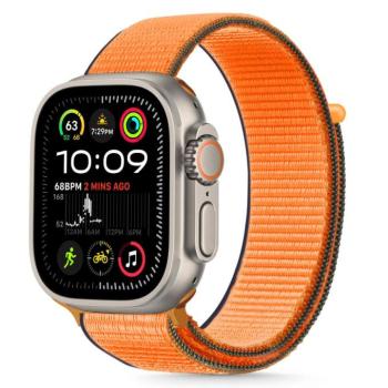 Apple Watch 4-6, SE, SE (2022) (42 / 44 mm) / Watch 7-9 (45 mm) / Watch 10 (46 mm) / Watch Ultra 1-2 (49 mm), textíl pótszíj, nylon, állítható, légáteresztő, TP Nylon, narancssárga kép