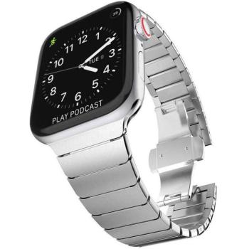 Apple Watch 4-6, SE, SE (2022) (42 / 44 mm) / Watch 7-9 (45 mm) / Watch Ultra 1-2 (49 mm), fém pótszíj, TP LinkBand, ezüst kép