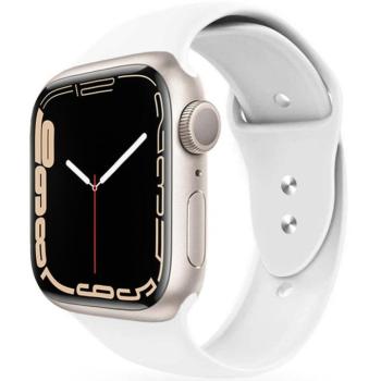 Apple Watch 4-6, SE, SE (2022) (42 / 44 mm) / Watch 7-9 (45 mm) / Watch Ultra 1-2 (49 mm), szilikon pótszíj, állítható, két lyukas rögzítés, TP IconBand, fehér kép